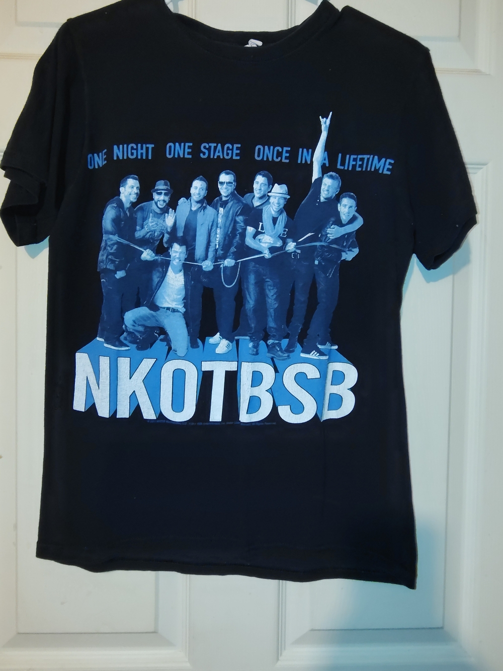 NKOTB/BSB Black Graphic Tee with Blue Band Artwork